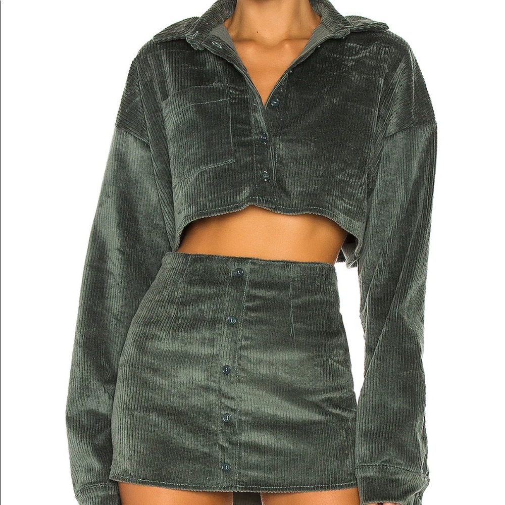 ISO Corduroy Button Up Skirt and jacket set in Dark Green
DANIELLE GUIZIO